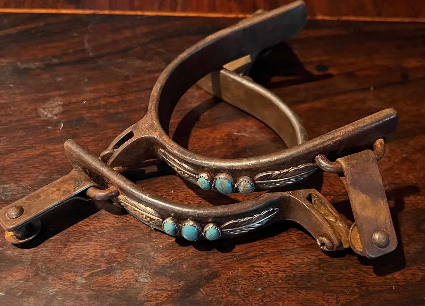 Feather and Turquoise Spurs