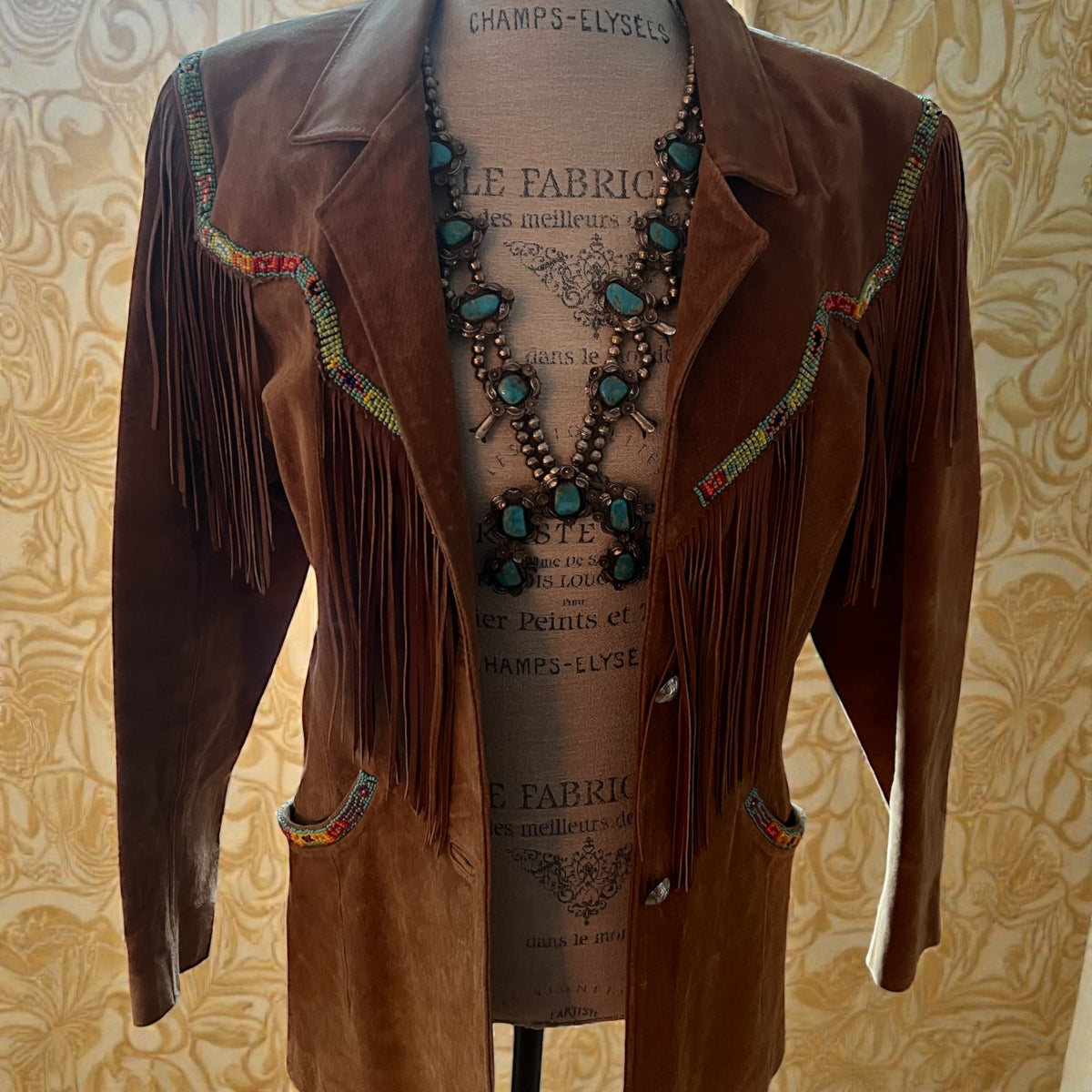Vintage Beaded Suede Jacket