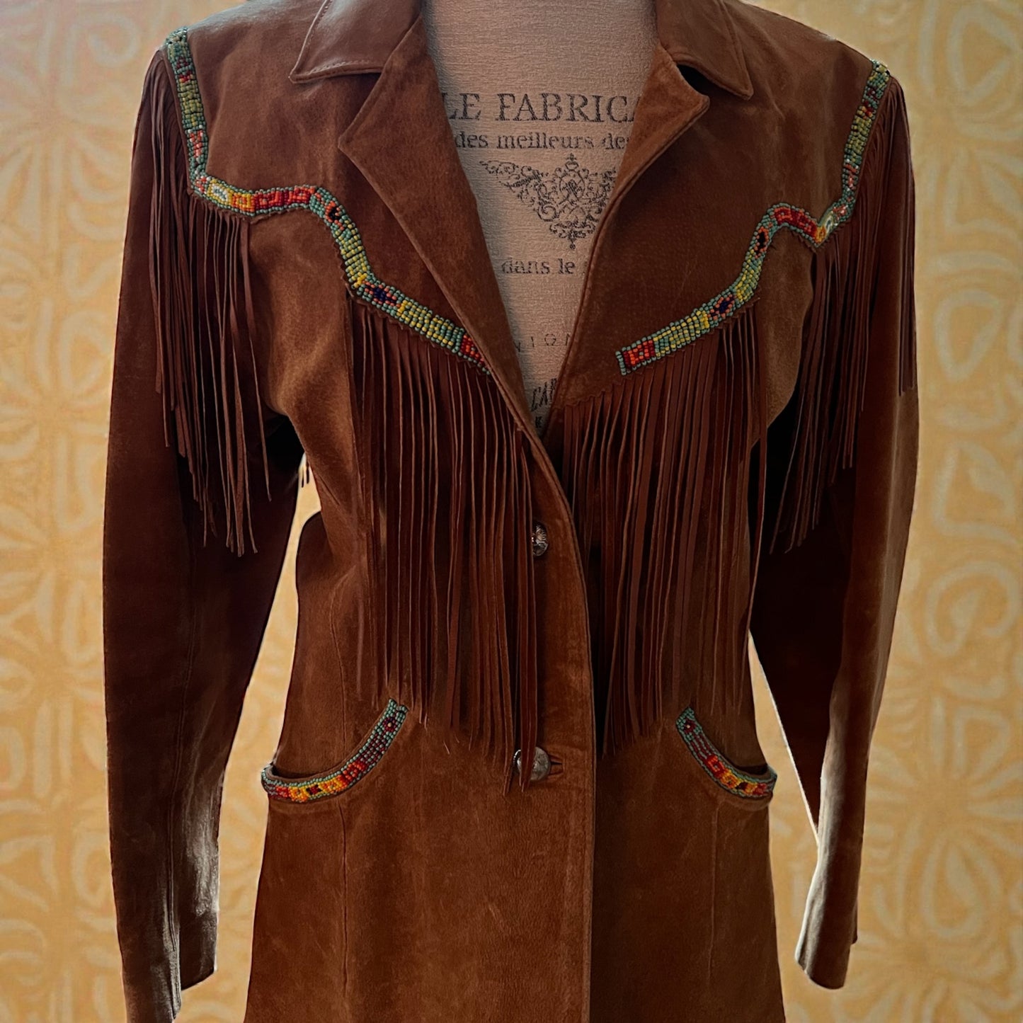 Vintage Beaded Suede Jacket