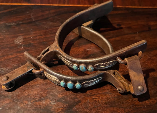 Feather and Turquoise Spurs